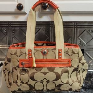 Coach Monogram orange bag